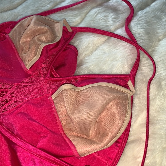 Vintage 70s 80s Striking hot pink Fuschia backless one piece swimsuit b cup - Picture 11 of 15